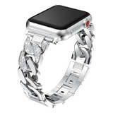 Correa De Diamante De Acero De Lujo Para Apple Watch 38-49 M