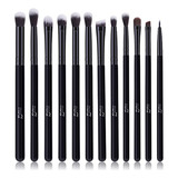 Set De 12 Brochas De Maquillaje Para Ojos Msq Con Cerdas Sin