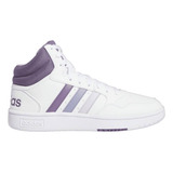 Tenis Para Mujer adidas Hoops 3.0 Mid Color Blanco/violeta - Adulto 4.5 Mx