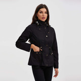 Chaqueta Mujer Gabardina Negro Fashion's Park 344