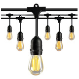 Cadena De 15 Luces Led Vintage Exteriores De 14.6m Ip65 