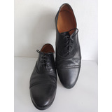 Sapato Social Couro Oxford Zara Man 41 Br Preto Luxo Índia 