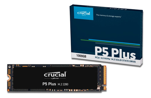 Ssd Crucial 1tb P5 Plus M.2 Nvme 2280 Pcie Geração 4.0 Velocidade Leitura 6600 Mb/s E Gravação 5000 Mb/s Ct1000p5pssd8 1000gb