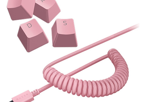 Razer Pbt Keycaps + Cable Para Teclados Mecánicos Ingles Us Idioma Inglés Us Color Del Teclado Quartz Rosa