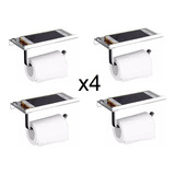 Pack X4 Porta Rollo Porta Celular C/ Estante Acero Inox