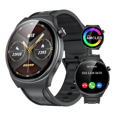 Reloj inteligente Hombre Deportes\u002FNegocio Smartwatch KUMI Gw6 con pantalla Curva AMOLED con Llamada Bluetooth Asistente Voz con ChatGPT 1.43″ 466*466 IP68 Impermeable Con Smart Watch Zinc Alloy Black | Envío gratis
