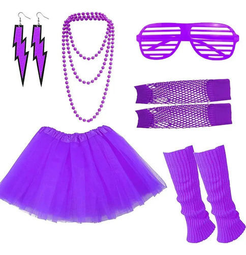 Kit Fiestas Neon Vestimenta 80s Outfit De Los 80 Mujeres