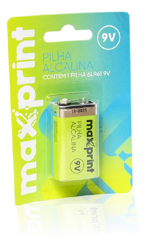 Pilha 9v Alcalina ( Blister C/ 1 Unidade ) Maxprin