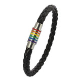 Nanafast Titanio Acero Iman Arco Iris Orgullo Lgbt Pulsera