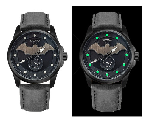 Reloj Batman Caballero Casual Elegante Cuero + Estuche