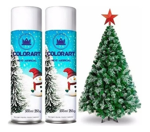 2 Neve Artificial Em Tubo Colorart 300ml Natal Decora Arvore