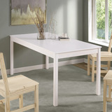 Mesa De Madeira Maciça 160x80 Mandacaru Cabecasa Madeiram Je Cor Da Tampa Branco Cor Dos Pés Branco