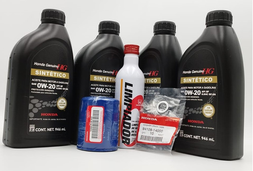 4pack Cambio De Aceite Honda Con Limpiador Inyectores Honda