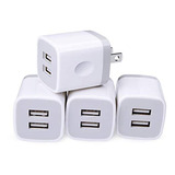 Cargador De Pared Usb, Cargador Cubo 2puertos 4pack 2.1a/5v