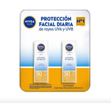 Protector Solar Facial Nivea Fps 50 Sin Brillo 50ml 2 Pack