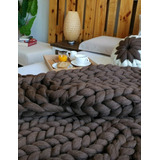 Manta Xxl Nórdica Chocolate 1.80x0,80 Pie Cama Artesanales 