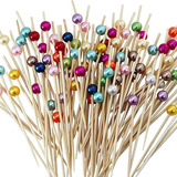 Palillos Para Aperitivos Bamboo Perlas De Colores 300 Piezas