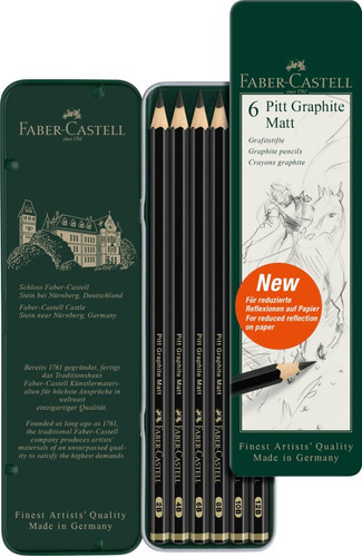 Lápiz Faber Castell Pitt Graphite Matt, Lata De 6