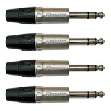 Conector P10 Macho Linha Stereo- Wireconex - Kit 04 Unidades