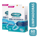 Corega Tabs Tabletas Limpiadoras Pro Ortodoncia X 60 Unid.