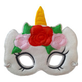 Mascara Antifaz Unicornio Con Flores Ideal Disfraz Cotillon