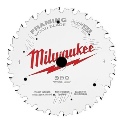 Disco De Sierra Circular 6-1\u002F2 24d Milwaukee 48400620 Color Blanco | Meses sin interés