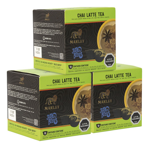 Cápsulas Talkin Blues Chai Latte Tea Marley Coffee X3 Cajas