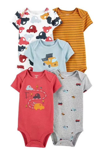 Set 5 Pañaleros Manga Corta Niño Y Niña Carters 0-24 Meses