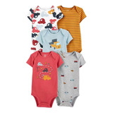 Set 5 Pañaleros Manga Corta Niño Y Niña Carters 0-24 Meses