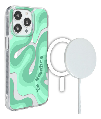 Funda Para iPhone Magsafe Y Nombre Para Mujer Curvas Verdes