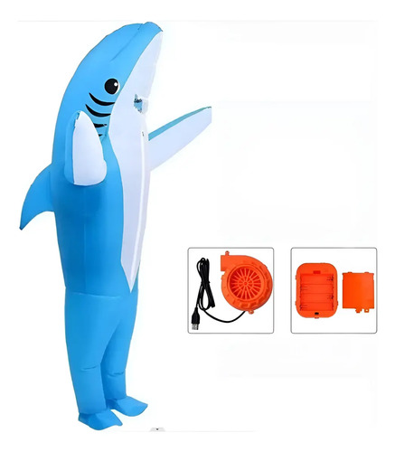 Disfraz Inflable De Tiburón Adulto De Personaje Para Halloween 150-195cm | Envío gratis