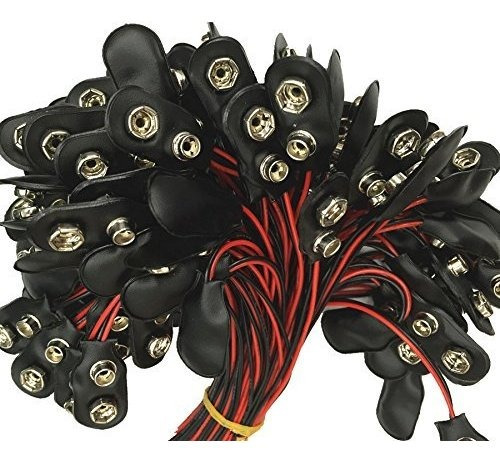 Conector De Batería 9v I Shape Con Cable 6  - Negra