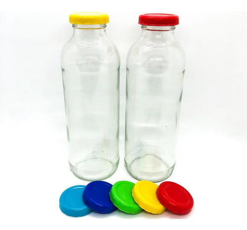 Botella Vidrio Jugo Agua 500 Con Tapon Souvenirs Candy X20