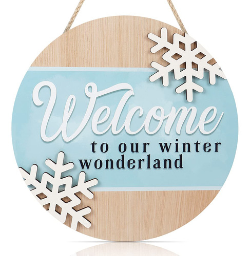 Placa Colgante 3d Con Texto En Ingles  Welcome To Our Winter