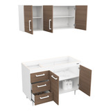 Mueble Cocina Combo 1,20 Mt. Alacena + Bajo Mesada Sin Bacha