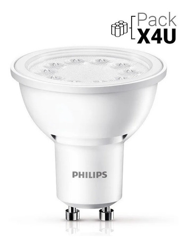 Lámpara Dicro Gu-10 Philips Fría - Cálida 3.8=50w Pack X 4un