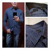 Ermenegildo Zegna Camisa. 2021. Large. Azul/gris. Impecable 