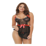 Lenceria Erotica Sexy Baby Doll Encaje Senos Descubiertos