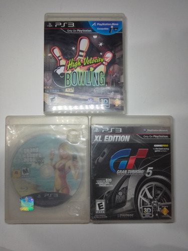 Gta 5, Gran Turismo 5, High Velocity Bowling Pack Juegos Ps3