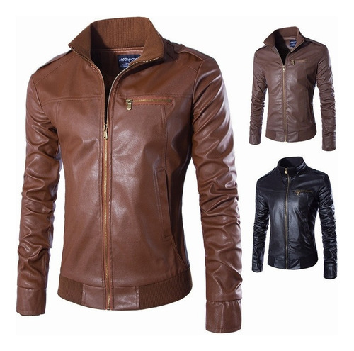 Chaqueta De Cuero For Hombre Chaqueta Estilo Biker De Corte