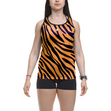 Camiseta Regata Beach Tennis Animal Print Tigre Tiger