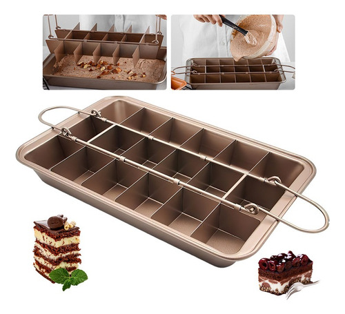  Molde Charola Para Pastel Brownie Pan Antiadherente Hornear