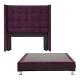 Cabecera Queen Size Dicasa Titan + Box Dicasa Velvet Morado 