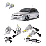 Kit Lampada Super Led H4 H3 + Led Corsa Wind Sedan Classic