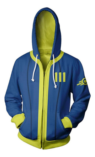 Fallout 4 Vault 111 Sudadera Cosplay Traje Amarillo Azul