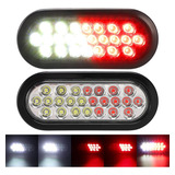 2 Luces Estroboscópicas Ovaladas Rojas/blancas De 6.5 Pulgad