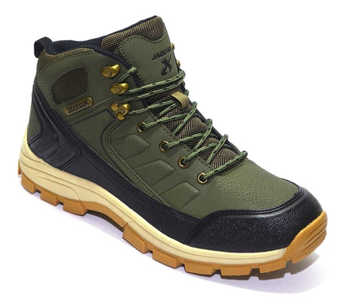 Botas Jaguar Trekking Modelo 3024 - Color Verde Musgo Oscuro