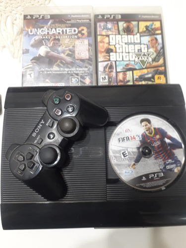 Play Station 3 Ultra Slim 250 Gb + 1 Joystick+ 3 Juegos