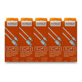 Kit 5 Cabos Usb Celular Tipo C Xiaomi Kaidi Atacado Nf