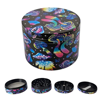 Grinder Moledor De Hiervas Especias Molino Magnético 4 Capas Color Negro Hongos | MercadoLibre